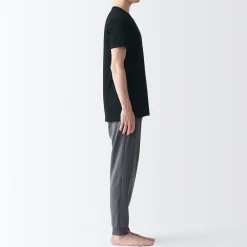 New Muji Camiseta de algodón sin costuras laterales con cuello en V - pack de 2, para hombre