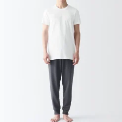 Online Muji Camiseta de algodón sin costuras laterales con cuello redondo - pack de 2, para hombre