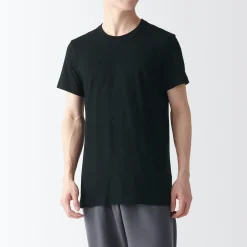 Online Muji Camiseta de algodón sin costuras laterales con cuello redondo - pack de 2, para hombre