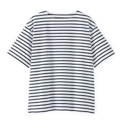 Muji Camiseta de cuello barco de algodón grueso lavado para hombre