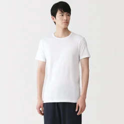 Best Muji Camiseta de cuello redondo de algodón que absorbe la humedad para hombre