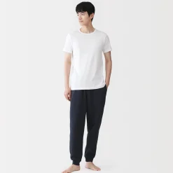 Best Muji Camiseta de cuello redondo de algodón que absorbe la humedad para hombre