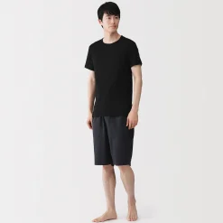 Best Muji Camiseta de cuello redondo de algodón que absorbe la humedad para hombre