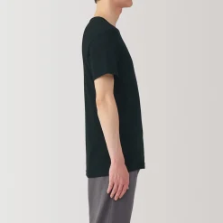 Best Muji Camiseta de cuello redondo de algodón que absorbe la humedad para hombre