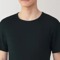 Best Muji Camiseta de cuello redondo de algodón que absorbe la humedad para hombre