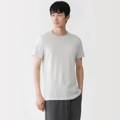 Best Muji Camiseta de cuello redondo de algodón que absorbe la humedad para hombre