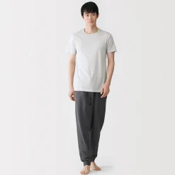Best Muji Camiseta de cuello redondo de algodón que absorbe la humedad para hombre