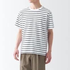 Best Muji Camiseta de cuello redondo de jersey