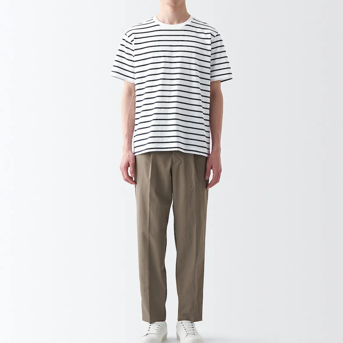 Best Muji Camiseta de cuello redondo de jersey