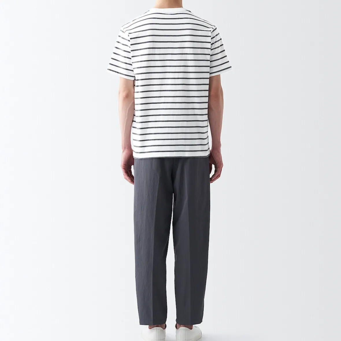 Best Muji Camiseta de cuello redondo de jersey