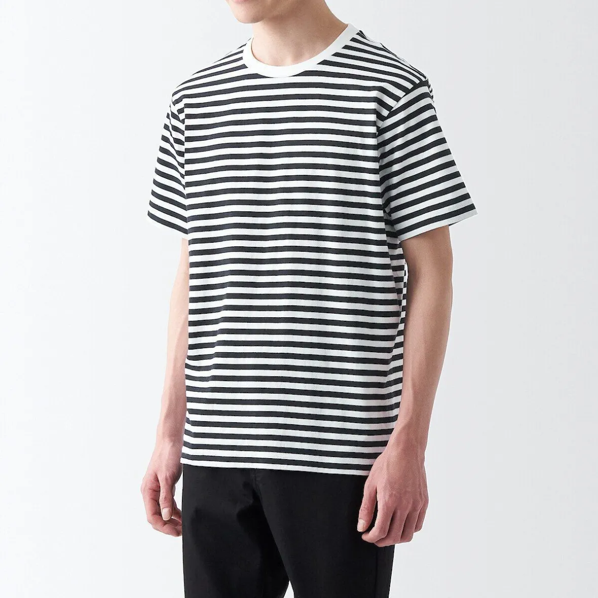 Best Muji Camiseta de cuello redondo de jersey