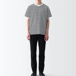 Best Muji Camiseta de cuello redondo de jersey