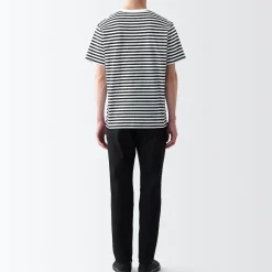Best Muji Camiseta de cuello redondo de jersey