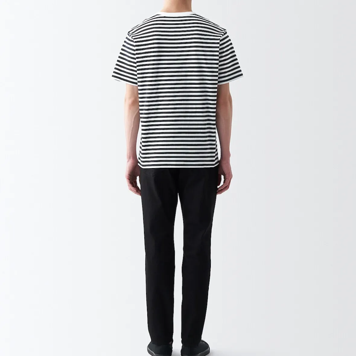 Best Muji Camiseta de cuello redondo de jersey