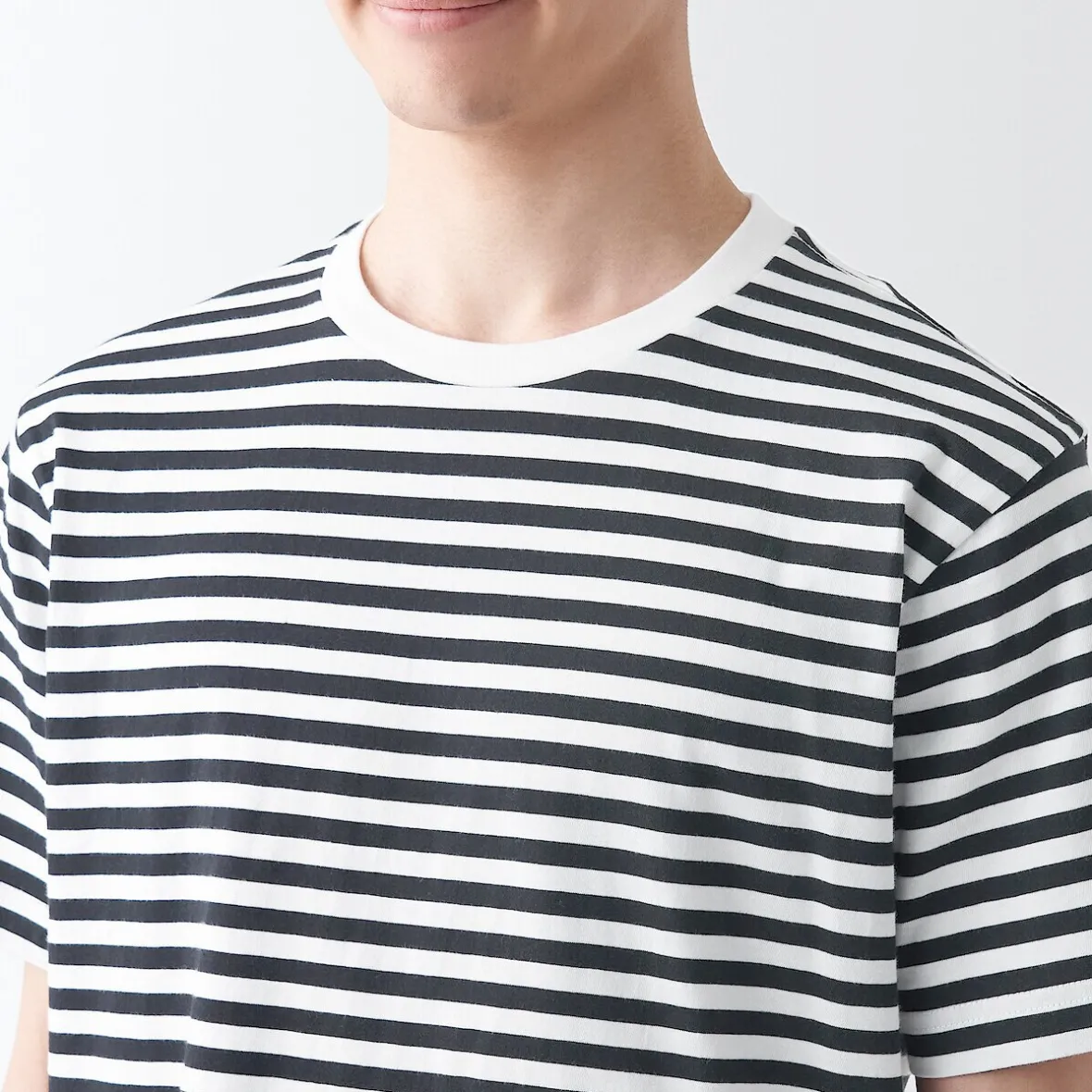 Best Muji Camiseta de cuello redondo de jersey