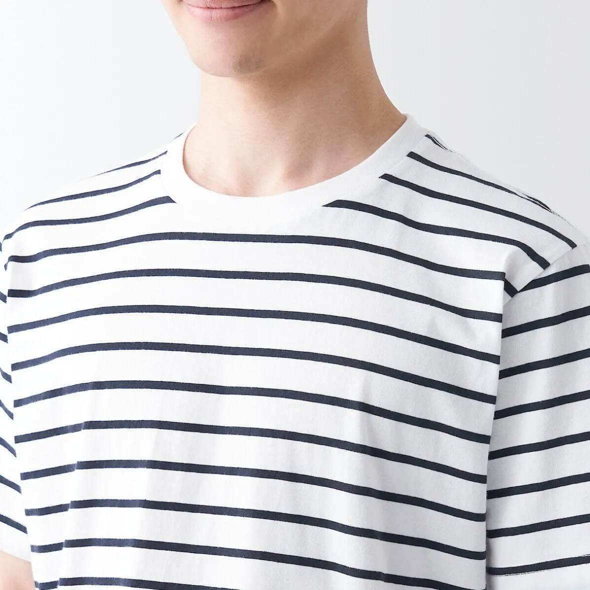 Best Muji Camiseta de cuello redondo de jersey