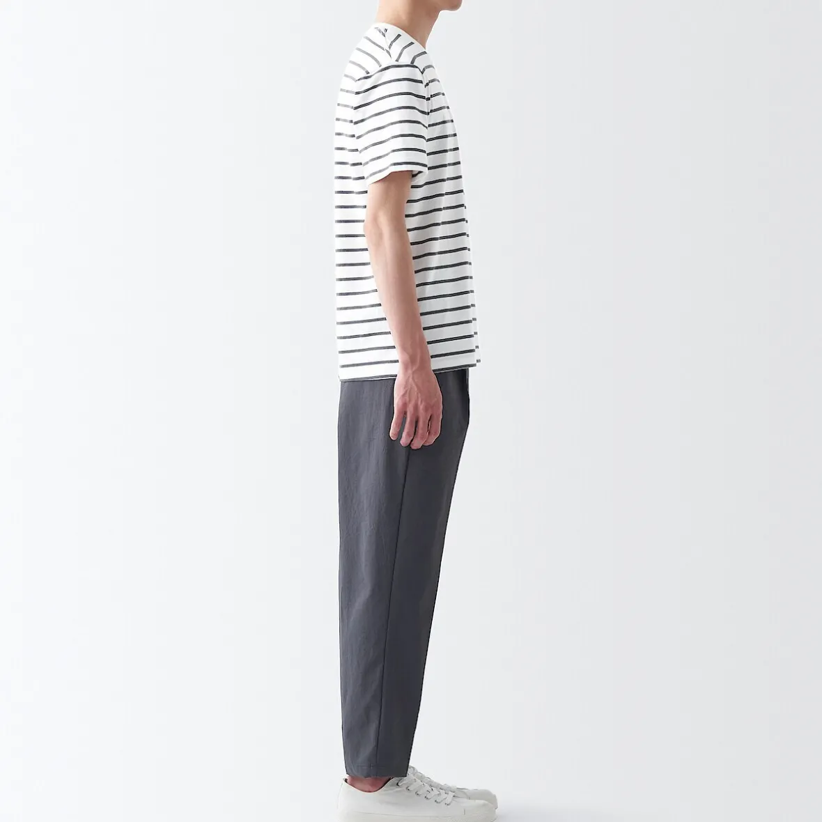 Best Muji Camiseta de cuello redondo de jersey