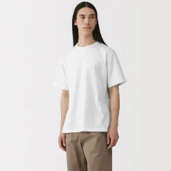 Muji Camiseta de jersey grueso para hombre