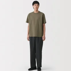 Muji Camiseta de jersey grueso para hombre