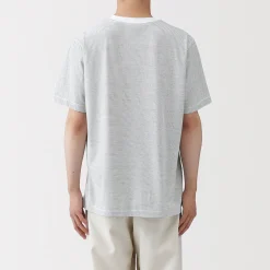 Muji Camiseta de jersey para hombre ‐ Rayas
