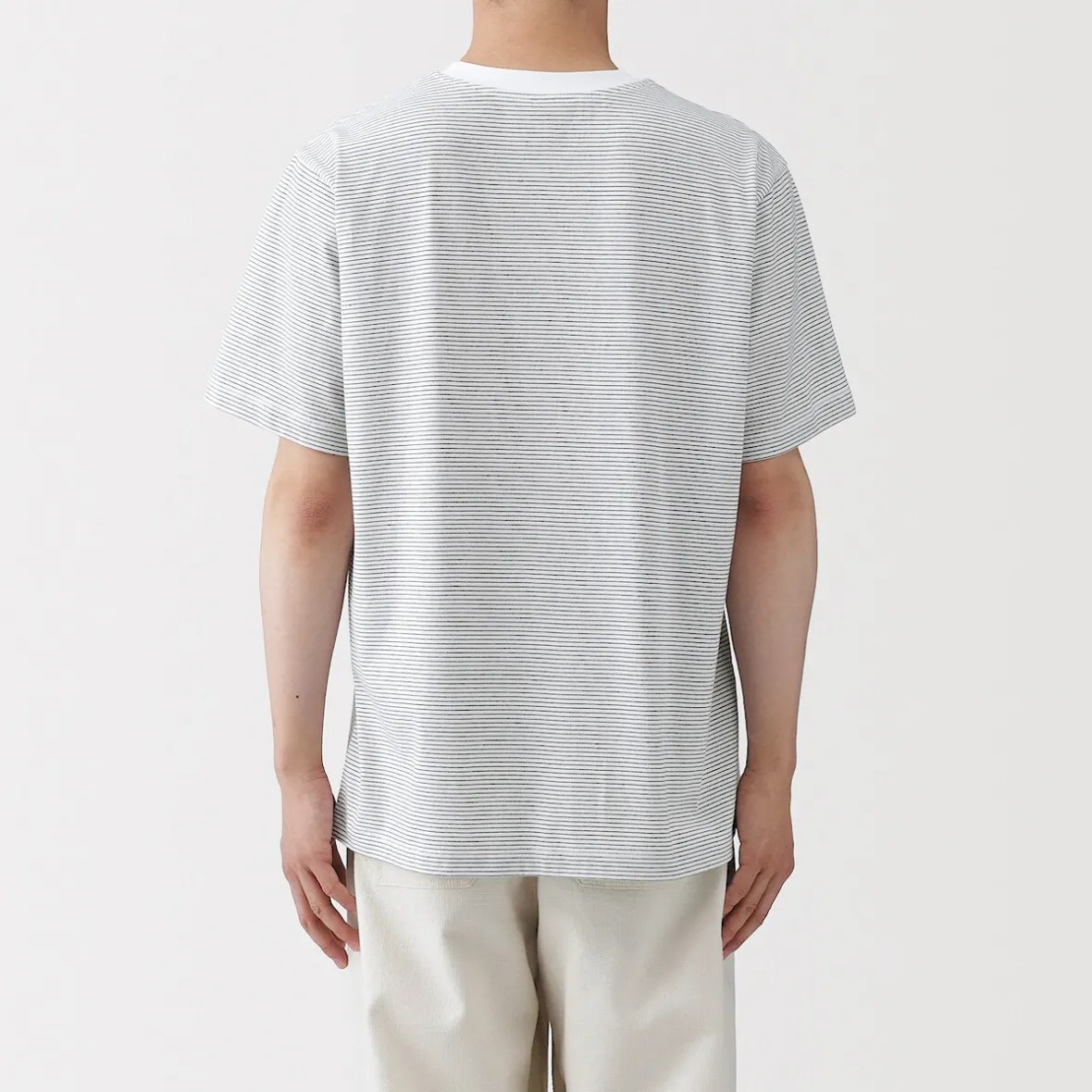 Muji Camiseta de jersey para hombre ‐ Rayas