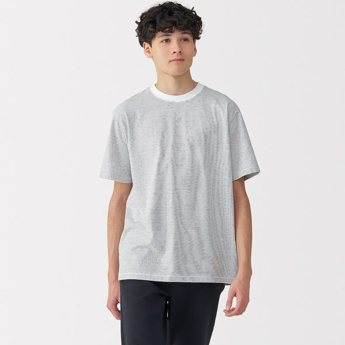 Best Muji Camiseta de jersey para hombre ‐ Rayas