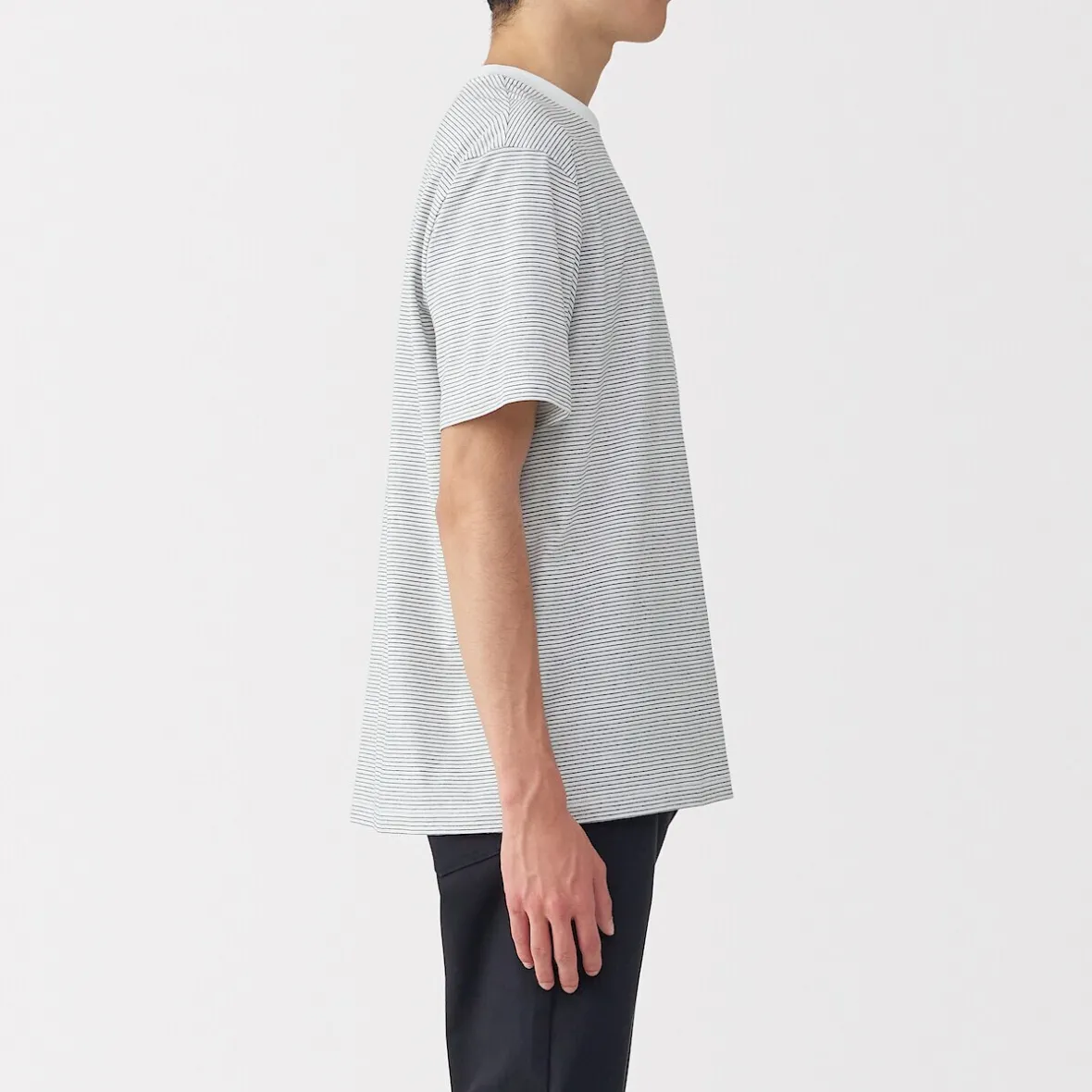 Best Muji Camiseta de jersey para hombre ‐ Rayas