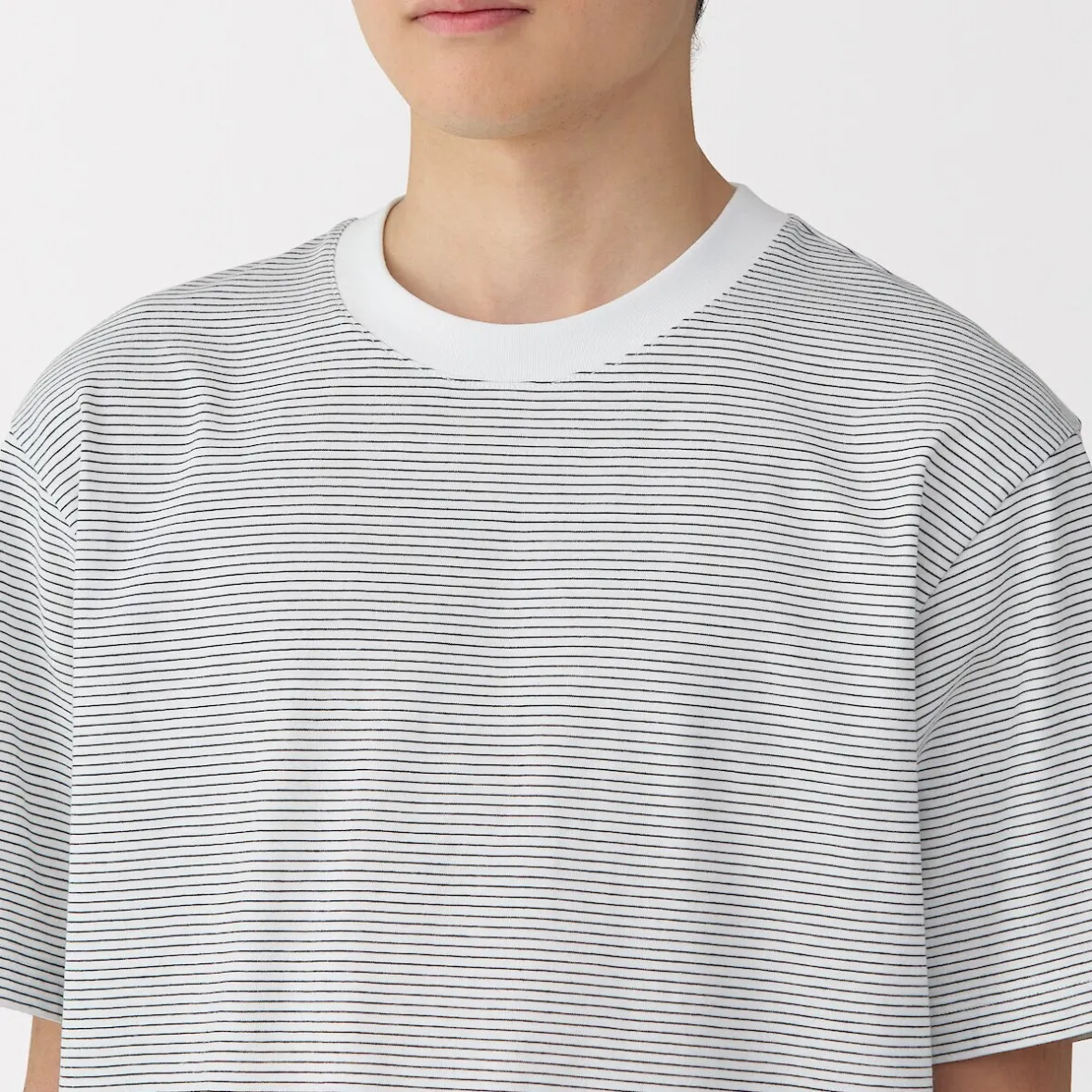 Best Muji Camiseta de jersey para hombre ‐ Rayas