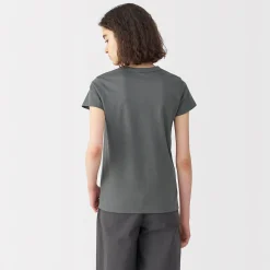 Muji Camiseta de lino y algodón para mujer