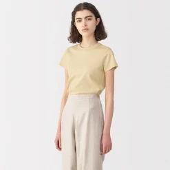 Muji Camiseta de lino y algodón para mujer