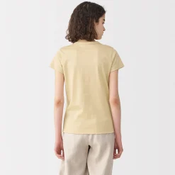 Muji Camiseta de lino y algodón para mujer
