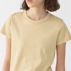 Muji Camiseta de lino y algodón para mujer