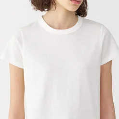 Muji Camiseta de lino y algodón para mujer