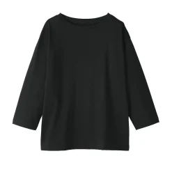 Muji Camiseta de manga 3/4 de mezcla de algodón para mujer