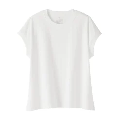 Muji Camiseta de manga de casquillo y algodón grueso para mujer
