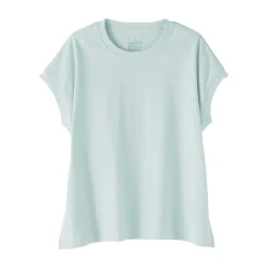 Muji Camiseta de manga de casquillo y algodón grueso para mujer