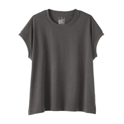 Muji Camiseta de manga de casquillo y algodón grueso para mujer