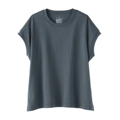 Muji Camiseta de manga de casquillo y algodón grueso para mujer
