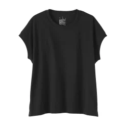 Muji Camiseta de manga de casquillo y algodón grueso para mujer