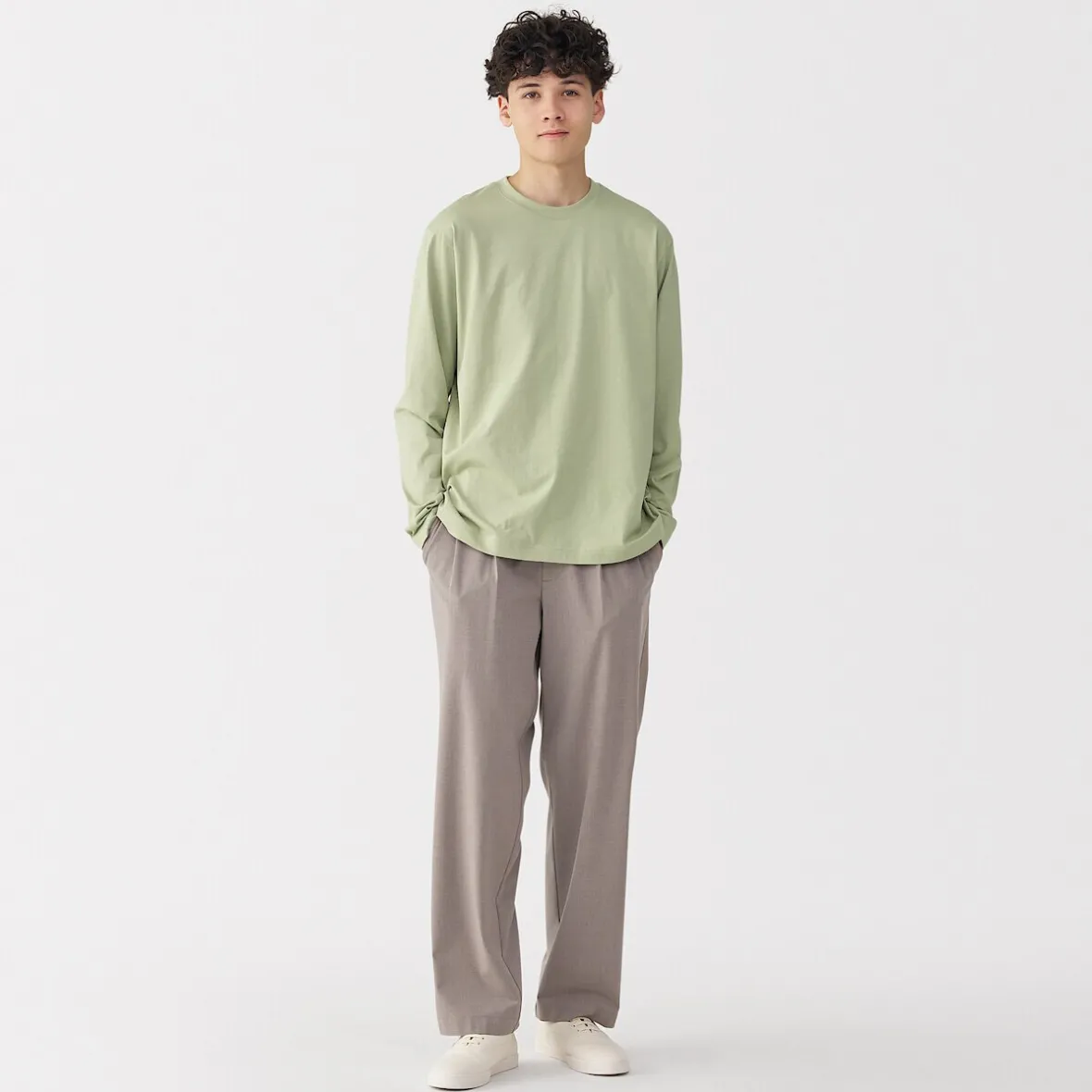 Sale Muji Camiseta de manga larga de jersey para hombre