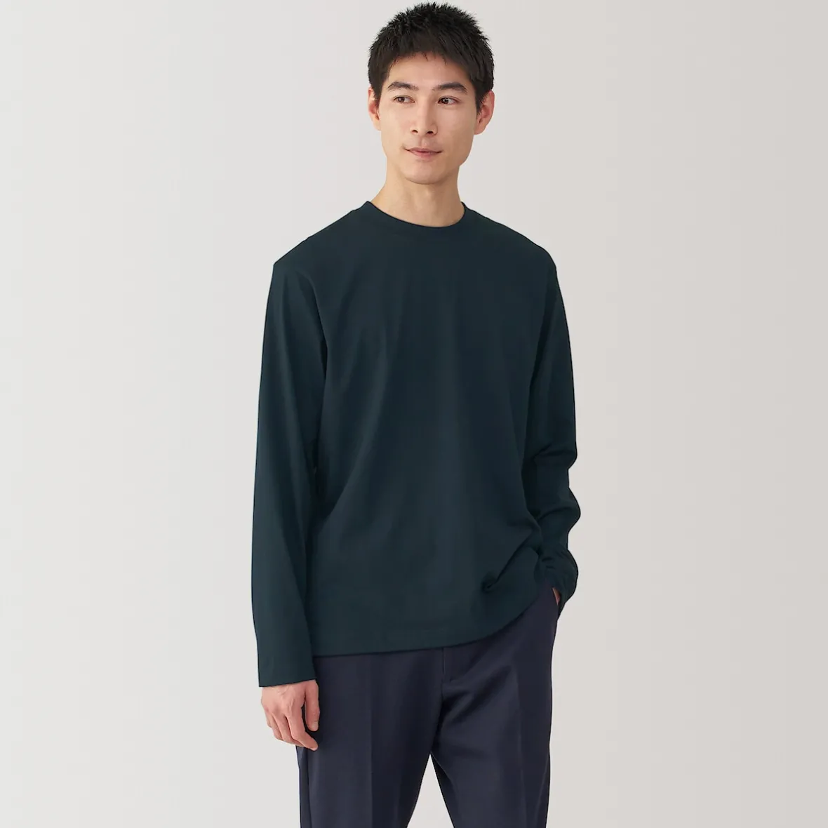 Sale Muji Camiseta de manga larga de jersey para hombre