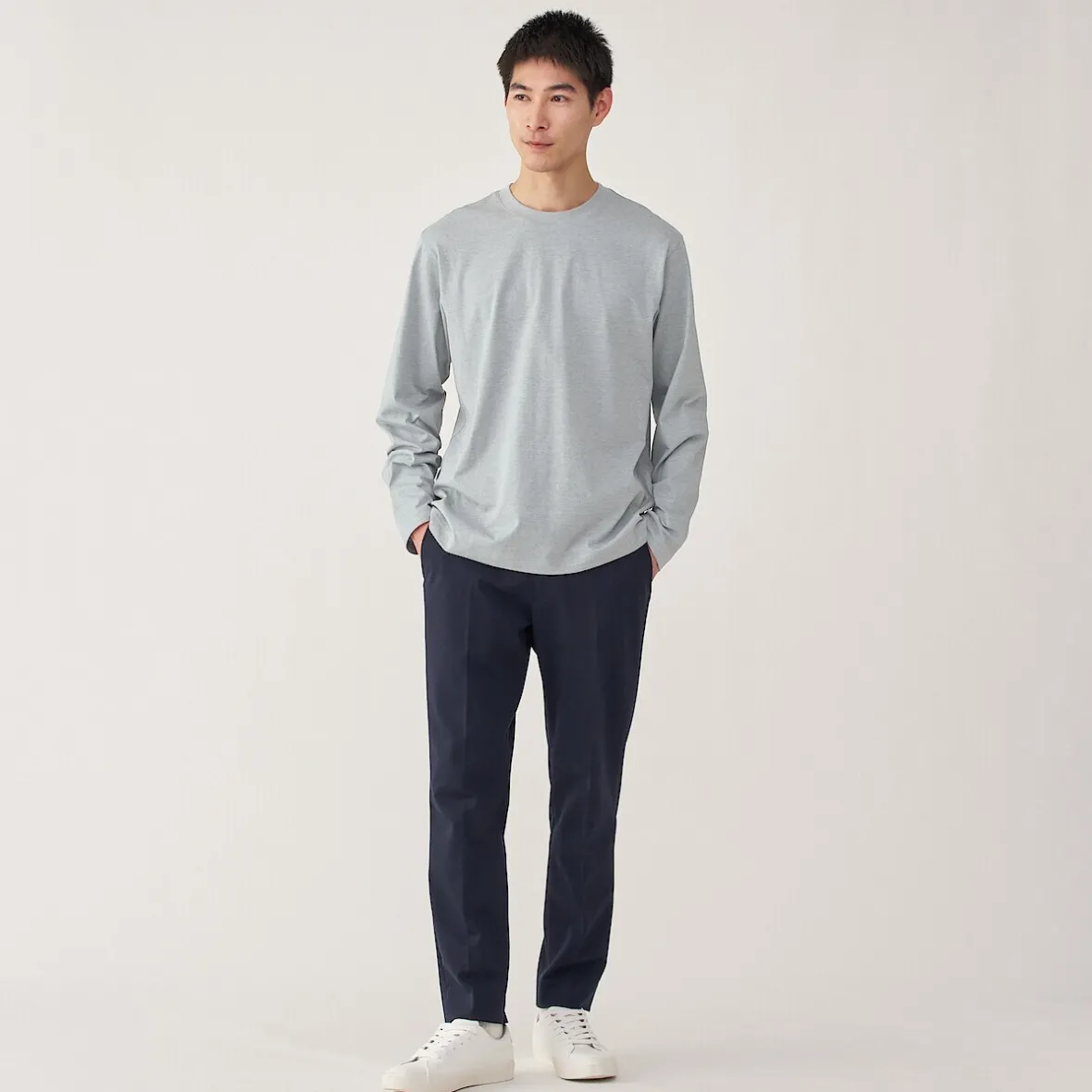 Sale Muji Camiseta de manga larga de jersey para hombre