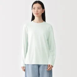 Best Muji Camiseta de manga larga de punto de alta torsión para mujer