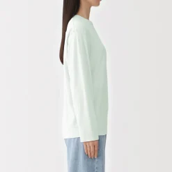 Best Muji Camiseta de manga larga de punto de alta torsión para mujer