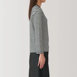Sale Muji Camiseta de manga larga en mezcla de algodón para mujer