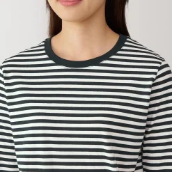 Sale Muji Camiseta de manga larga en mezcla de algodón para mujer