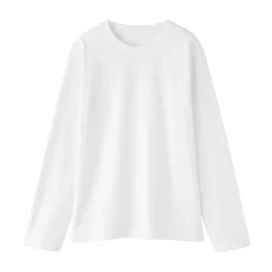 Best Muji Camiseta de manga larga en mezcla de algodón para mujer