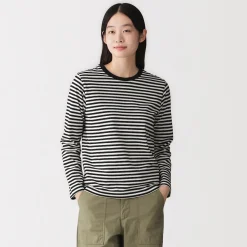 Best Muji Camiseta de manga larga en mezcla de algodón para mujer
