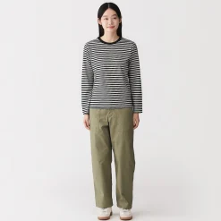 Best Muji Camiseta de manga larga en mezcla de algodón para mujer