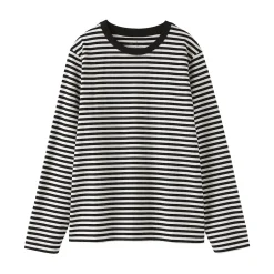 Best Muji Camiseta de manga larga en mezcla de algodón para mujer